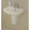 VitrA - S20 Wall Mounted Basin And Half Pedestal - 1 Tap Hole 2 VitrA - S20 Wall Mounted Basin And Half Pedestal - 1 Tap Hole -Victorian Plumbing shop s20basinwallhungverylargealt