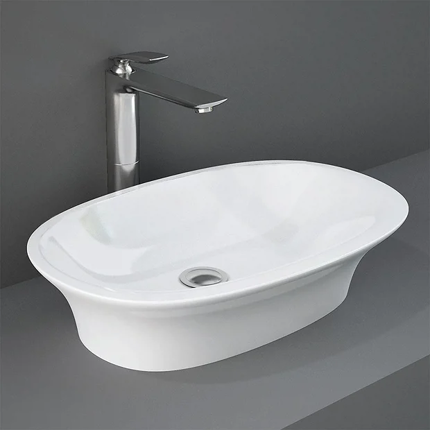 RAK Ceramic RAK Sensation 600 X 380mm 0TH Oval Counter Top Basin 3 RAK Ceramic RAK Sensation 600 X 380mm 0TH Oval Counter Top Basin