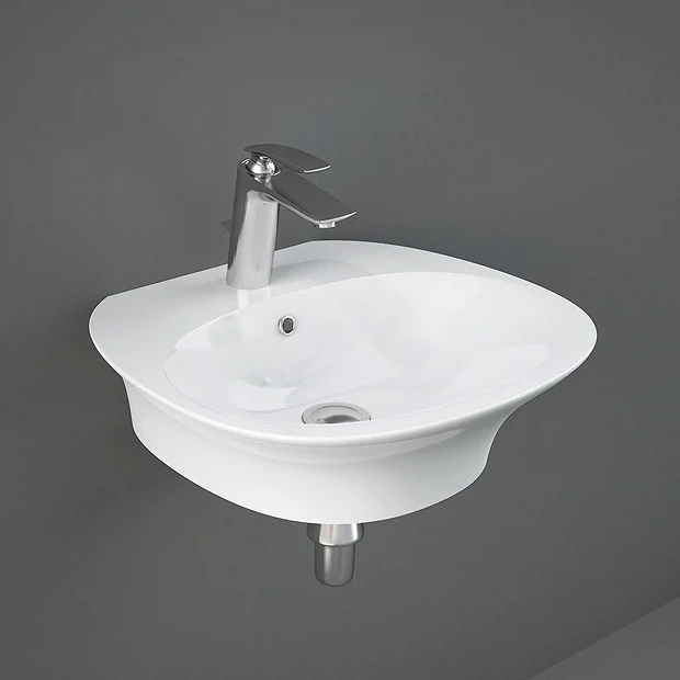 RAK Ceramic RAK Sensation 50cm 1TH Wall Hung Basin 3 RAK Ceramic RAK Sensation 50cm 1TH Wall Hung Basin