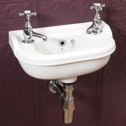 Silverdale Bathroom Silverdale Victorian Micro Cloakroom Basin - 400mm Wide