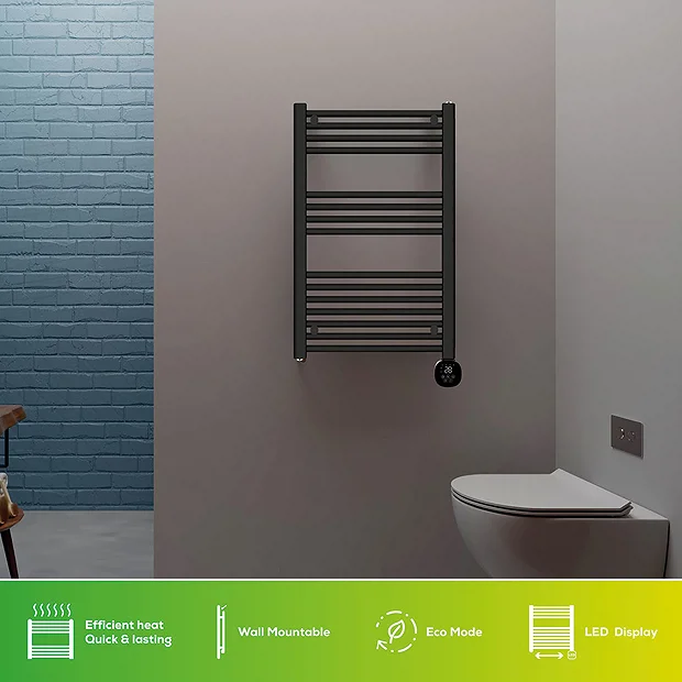 TCP Smart 500W White 800 X 500mm Wi-Fi Energy Saving Electric Only Towel Radiator 5 TCP Smart 500W White 800 X 500mm Wi-Fi Energy Saving Electric Only Towel Radiator - Image 3