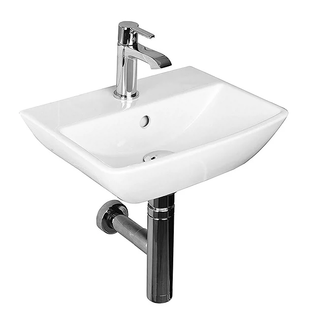 RAK Ceramic RAK Summit Square Cloakroom Hand Basin Sink 40cm 1TH 3 RAK Ceramic RAK Summit Square Cloakroom Hand Basin Sink 40cm 1TH