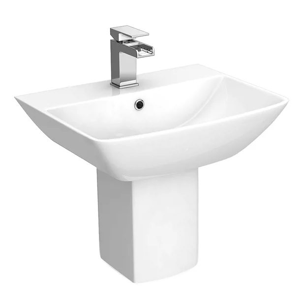 RAK Ceramic RAK Summit 50cm Basin 1TH With Half Pedestal 4 RAK Ceramic RAK Summit 50cm Basin 1TH With Half Pedestal - Image 2