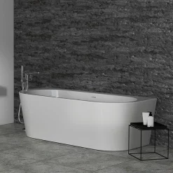 Ideal Standard Adapto 1800 X 800mm D-Shape Freestanding Bath With Clicker Waste -Victorian Plumbing shop t466001 d3