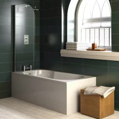 Victorian Plumbing Taranto Keyhole Shower Bath 1700x800mm