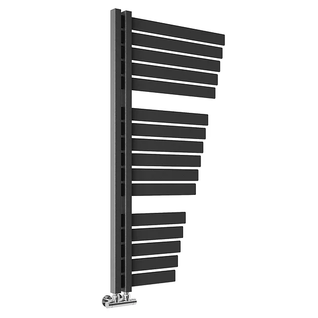 Toreno Casa Offset Tapered Heated Towel Rail - Anthracite (1100 X 590mm) 4 Toreno Casa Offset Tapered Heated Towel Rail - Anthracite (1100 X 590mm) - Image 2