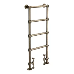 Victorian Plumbing Bloomsbury Old English Brass 498 X 1194mm Floor Mounted Towel Rail