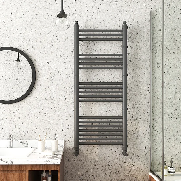 Keswick Anthracite Traditional 500 X 1200mm Heated Towel Rail 4 Keswick Anthracite Traditional 500 X 1200mm Heated Towel Rail - Image 2