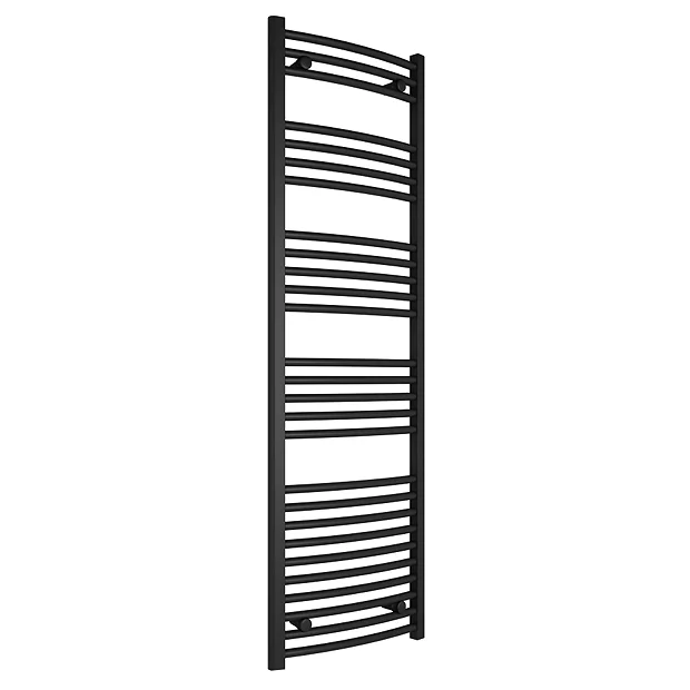 Toreno Black Curved W500 X H1600mm Heated Towel Rail 3 Toreno Black Curved W500 X H1600mm Heated Towel Rail