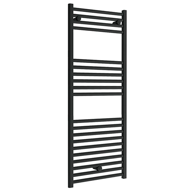 Toreno Black W600 X H1200mm Heated Towel Rail - Straight 3 Toreno Black W600 X H1200mm Heated Towel Rail - Straight