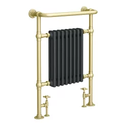 Chatsworth Savoy Traditional Heated Towel Rail Radiator (Brushed Brass & Anthracite Grey) -Victorian Plumbing shop trd01bba lrg