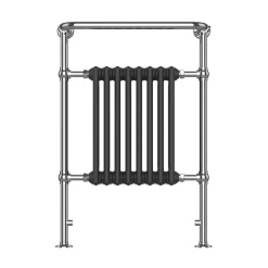 Chatsworth Savoy Traditional Heated Towel Rail Radiator (Chrome & Anthracite Grey) -Victorian Plumbing shop trd01ca detail01