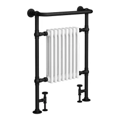 Chatsworth Savoy Matt Black Traditional Heated Towel Rail Radiator -Victorian Plumbing shop trd01mb l