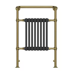 Chatsworth Savoy Traditional Heated Towel Rail Radiator (Brushed Gold & Anthracite Grey) -Victorian Plumbing shop trd01vga detail1