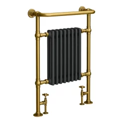 Chatsworth Savoy Traditional Heated Towel Rail Radiator (Brushed Gold & Anthracite Grey) -Victorian Plumbing shop trd01vga l
