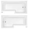 Toreno 1700 Square Shower Bath With Fixed Screen + Panel -Victorian Plumbing shop tsb17lh d1