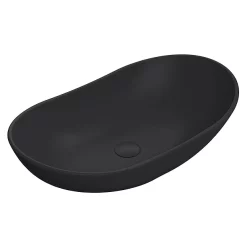 Venice Matt Black Oval Counter Top Basin - 615 X 360mm