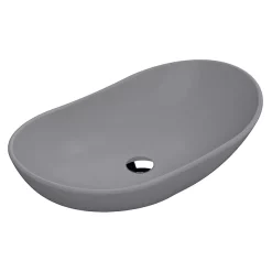 Venice Matt Grey Oval Counter Top Basin - 615 X 360mm