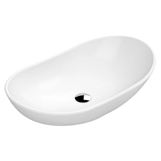Venice Matt White Oval Counter Top Basin - 615 X 360mm 3 Venice Matt White Oval Counter Top Basin - 615 X 360mm