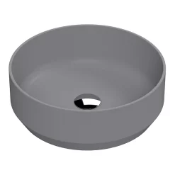 Venice Matt Grey Round Counter Top Basin - 350mm Diameter
