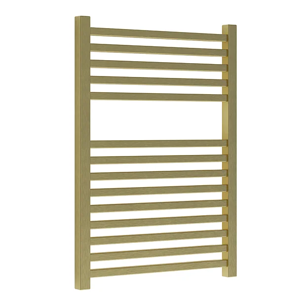 Venice Cubo Heated Towel Rail - Brushed Brass (690 X 500mm) 3 Venice Cubo Heated Towel Rail - Brushed Brass (690 X 500mm)