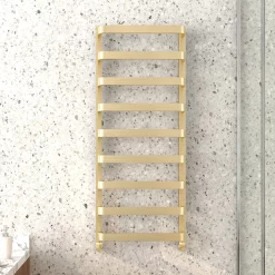 Venice Brushed Brass Designer Heated Towel Rail (500 X 1200mm) 8 Venice Brushed Brass Designer Heated Towel Rail (500 X 1200mm) -Victorian Plumbing shop venbb125d1