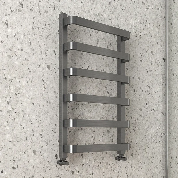 Venice Brushed Black Nickel Designer Heated Towel Rail (500 X 800mm) 4 Venice Brushed Black Nickel Designer Heated Towel Rail (500 X 800mm) - Image 2
