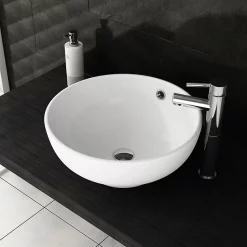 Victorian Plumbing Viva Round Counter Top Basin 0TH - 430mm Diameter 8 Victorian Plumbing Viva Round Counter Top Basin 0TH - 430mm Diameter -Victorian Plumbing shop ves001 d1