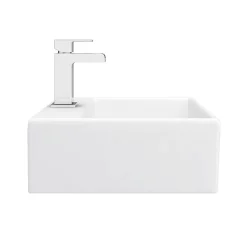 Victorian Plumbing Cubetto 340 X 295mm Wall Hung Small Cloakroom Basin 1TH -Victorian Plumbing shop ves037 n d3