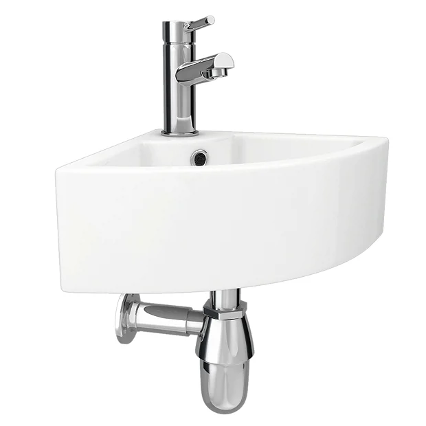 Victorian Plumbing Bermuda Corner Cloakroom Basin 1TH - 335 X 335mm 5 Victorian Plumbing Bermuda Corner Cloakroom Basin 1TH - 335 X 335mm - Image 3