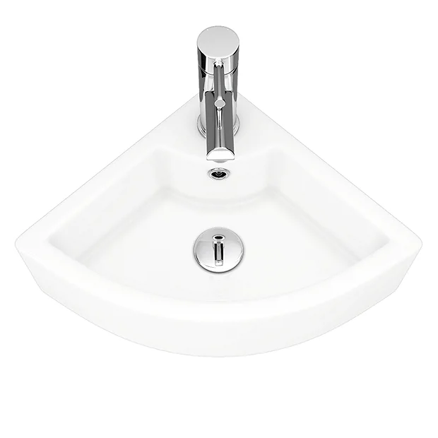 Victorian Plumbing Bermuda Corner Cloakroom Basin 1TH - 335 X 335mm 6 Victorian Plumbing Bermuda Corner Cloakroom Basin 1TH - 335 X 335mm - Image 4