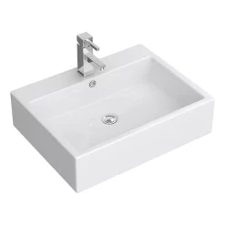 Victorian Plumbing Kyoto Large Rectangular 600 X 460mm 1TH Wall Hung Basin -Victorian Plumbing shop ves132 d2