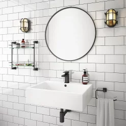 Victorian Plumbing Kyoto Large Rectangular 600 X 460mm 1TH Wall Hung Basin -Victorian Plumbing shop ves132 d4