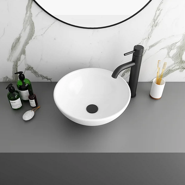 Victorian Plumbing Runda Round Counter Top Basin 0TH - 380mm Diameter 4 Victorian Plumbing Runda Round Counter Top Basin 0TH - 380mm Diameter - Image 2