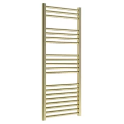 Venice Giro Heated Towel Rail - Brushed Brass (1188 X 500mm)