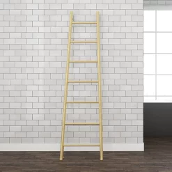 Venice Brushed Brass Leaning Ladder 1800 X 500mm Heated Towel Rail -Victorian Plumbing shop vnr1bb d1