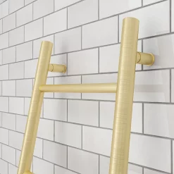 Venice Brushed Brass Leaning Ladder 1800 X 500mm Heated Towel Rail -Victorian Plumbing shop vnr1bb d2