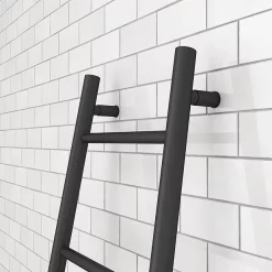 Venice Matt Black Leaning Ladder 1800 X 500mm Heated Towel Rail -Victorian Plumbing shop vnr1mb d2