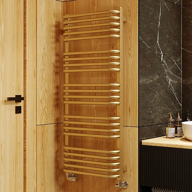Terma Alex H1140 X W500mm Brass Heated Towel Rail 3 Terma Alex H1140 X W500mm Brass Heated Towel Rail