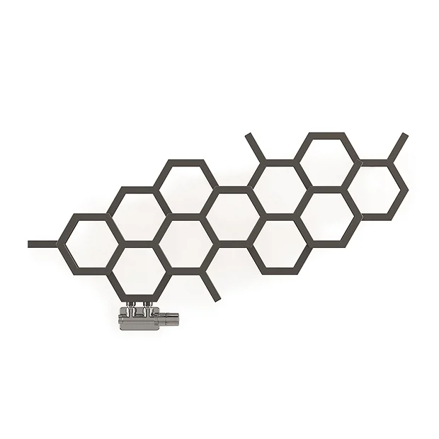 Terma Hex H502 X W1126mm Sparkling Grey Designer Radiator 8 Terma Hex H502 X W1126mm Sparkling Grey Designer Radiator - Image 6