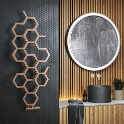 Terma Hex H1220 X W486mm Bright Copper Designer Radiator