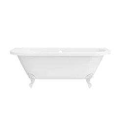 Victorian Plumbing Admiral 1685 Back To Wall Roll Top Bath + White Leg Set -Victorian Plumbing shop whtadmiral1685b d5
