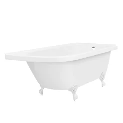 Victorian Plumbing Appleby 1700 Roll Top Shower Bath + White Leg Set -Victorian Plumbing shop whtap1700b n d2