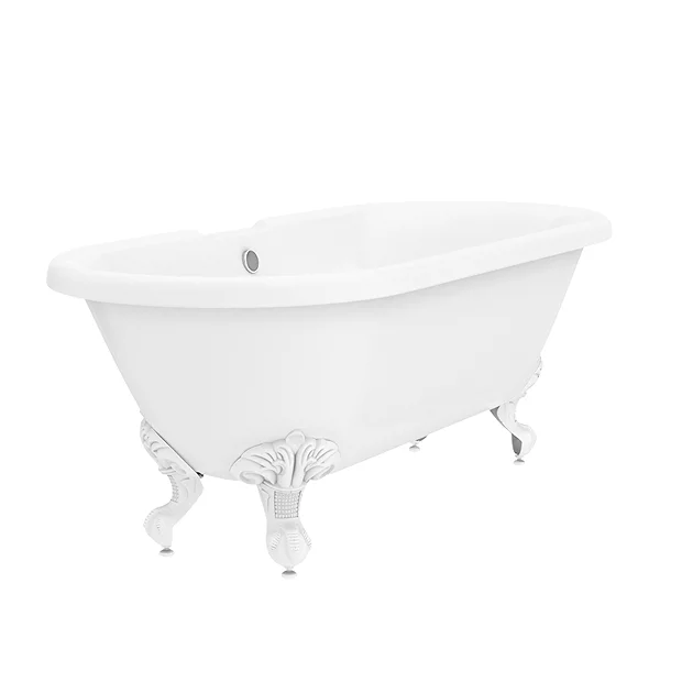 Victorian Plumbing Duke 1795 Traditional Roll Top Bath + White Leg Set 3 Victorian Plumbing Duke 1795 Traditional Roll Top Bath + White Leg Set