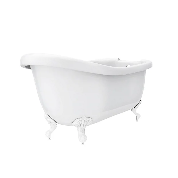 Victorian Plumbing Oxford 1710 Roll Top Slipper Bath + White Leg Set 3 Victorian Plumbing Oxford 1710 Roll Top Slipper Bath + White Leg Set