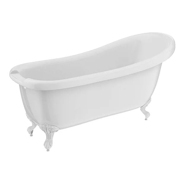 Victorian Plumbing Oxford 1710 Roll Top Slipper Bath + White Leg Set 4 Victorian Plumbing Oxford 1710 Roll Top Slipper Bath + White Leg Set - Image 2