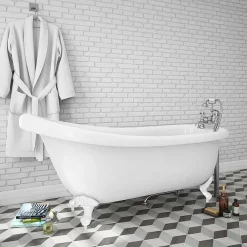 Victorian Plumbing Oxford 1710 Roll Top Slipper Bath + White Leg Set 11 Victorian Plumbing Oxford 1710 Roll Top Slipper Bath + White Leg Set -Victorian Plumbing shop whtox1710b nd3
