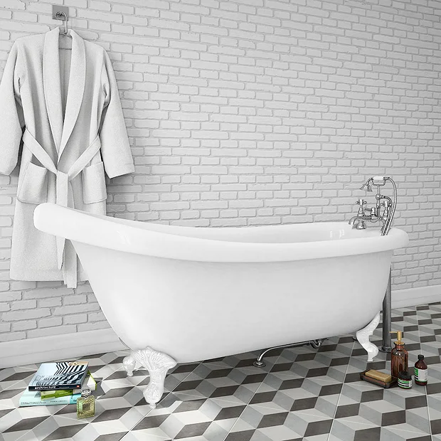 Victorian Plumbing Oxford 1710 Roll Top Slipper Bath + White Leg Set 6 Victorian Plumbing Oxford 1710 Roll Top Slipper Bath + White Leg Set - Image 4