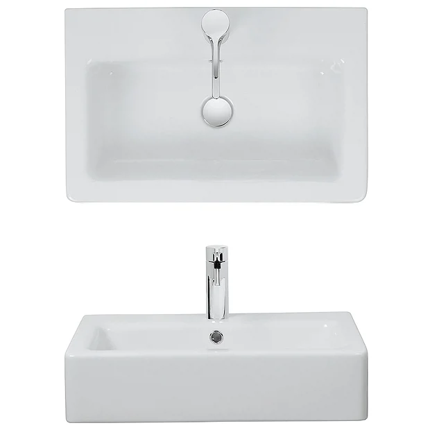 Crosswater - Air 60 1 Tap Hole Countertop Or Wall Mounted Basin - 600 X 390mm 5 Crosswater - Air 60 1 Tap Hole Countertop Or Wall Mounted Basin - 600 X 390mm - Image 3