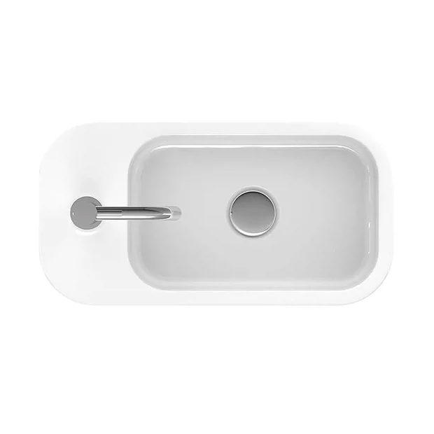 Crosswater Popolo 480 X 250mm (1TH) Wall Hung Cloakroom Basin - Matt White 3 Crosswater Popolo 480 X 250mm (1TH) Wall Hung Cloakroom Basin - Matt White